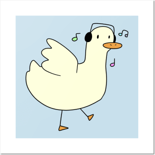 Dancing Headphones Duck Posters and Art